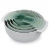 Set boluri de bucătărie cu strecurătoare și cupe de măsurat NEST 40112, 9 buc, c, gri / verde, Joseph Joseph