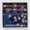 Set de sushi cu bețișoare NAVY WITH PINK SAKURA, 4 buc, MIJ