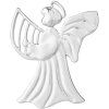 Ornament pentru pomul de Crăciun HARP ANGEL, 7 cm, placat cu argint, Rosendahl