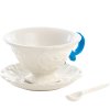 Ceașcă pentru ceai cu farfurie și lingura I-WARES, albastru deschis, Seletti