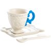 Ceașcă de cafea cu farfurie și lingura I-WARES, albastru deschis, Seletti
