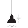 Lampă Pandant KAISER IDELL 15 cm, neagră, Fritz Hansen
