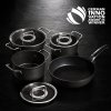 Set de vase pentru gătit ADAMANT, set de 3, negru, aluminiu, Fissler