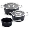 Set de vase pentru gătit ADAMANT, set de 3, negru, aluminiu, Fissler