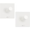 Cârlig pentru prosoape 4 cm, set de 2, alb, oțel inoxidabil, Zack