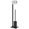 Suport hârtie igienică și perie WC CARVO 72 cm, negru, oțel inoxidabil, Zack