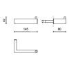 Suport pentru hârtie igienică LINEA 14 cm, lustruit, din oțel inoxidabil, Zack