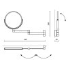 Oglindă cosmetică LINEA 18 cm, lustruit, din oțel inoxidabil, Zack