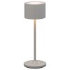 Lampă de masă portabilă FAROL MINI 19,5 cm, LED, alb, gri-satelit, Blomus