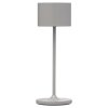 Lampă de masă portabilă FAROL MINI 19,5 cm, LED, alb, gri-satelit, Blomus