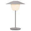 Lampă de masă portabilă ANI MINI 21 cm, LED, gri satelit, aluminiu, Blomus