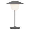 Lampă de masă portabilă ANI MINI 21 cm, LED, gri cald, aluminiu, Blomus