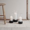 Suport de lumânare pentru cină HURRICANE 24 cm, negru, ceramică, Stelton
