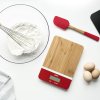 Cântar alimentar digital PEB-BRN 23 cm, roșu, bambus, Pebbly