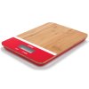 Cântar alimentar digital PEB-BRN 23 cm, roșu, bambus, Pebbly