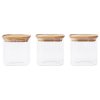 Recipient pentru depozitarea alimentelor PKV-015 800 ml, set de 3 buc, sticlă/bambus, Pebbly