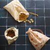 Pungă reutilizabilă pentru depozitarea alimentelor NBA179, set de 3 buc, bumbac, Pebbly