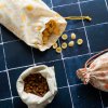 Pungă reutilizabilă pentru depozitarea alimentelor NBA179, set de 3 buc, bumbac, Pebbly