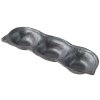 Bol pentru sos TRIPLE POD 3 x 40 ml, negru, ceramică, MIJ