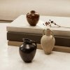 Vază ARY 7,5 cm, maro, gresie, ferm LIVING