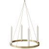 Suport de lumânare pentru cină CIRCLE 38 cm, alamă, ferm LIVING