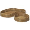 Tavă de servire ISOLA, set de 2 buc, natural, ratan, ferm LIVING