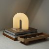 Lampă de masă portabilă VUELTA 22,5 cm, LED, alb, sticlă, ferm LIVING