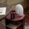 Lampă de masă portabilă VUELTA 22,5 cm, LED, alb, sticlă, ferm LIVING