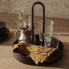 Tavă de servire GRIB 28 cm, negru, fier, ferm LIVING