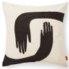 Pernuță decorativă POSE 50 x 50 cm, alb / maro, bumbac, ferm LIVING